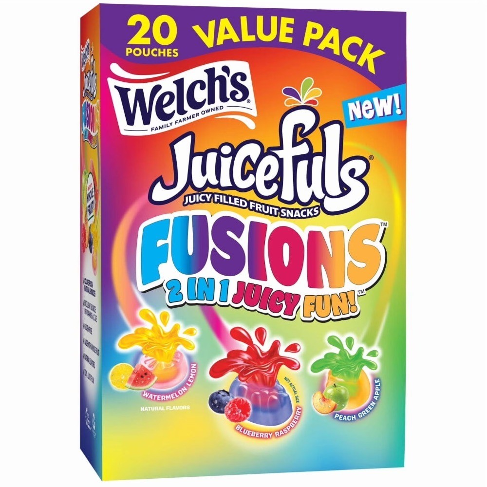Gluten-Free Soft Fruit Snacks Assorted Flavors .8oz 20 Pack for Stocking