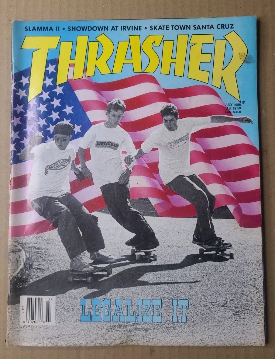 Thrasher Skateboard Magazine / July 1988 /  Savannah Slamma, Santa Cruz, Irvine