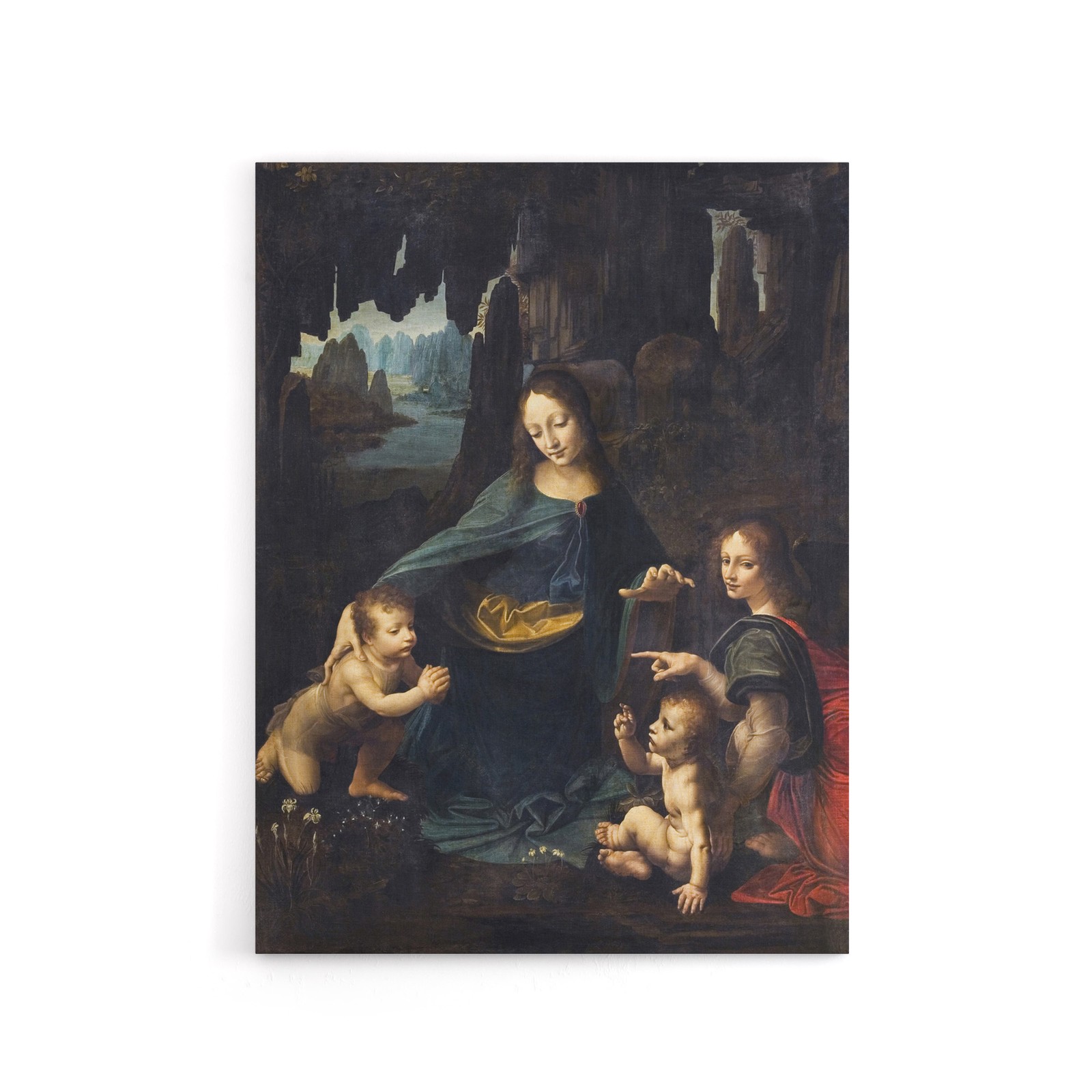 The Virgin of the Rocks da Vinci Vintage Canvas Wall Art Print