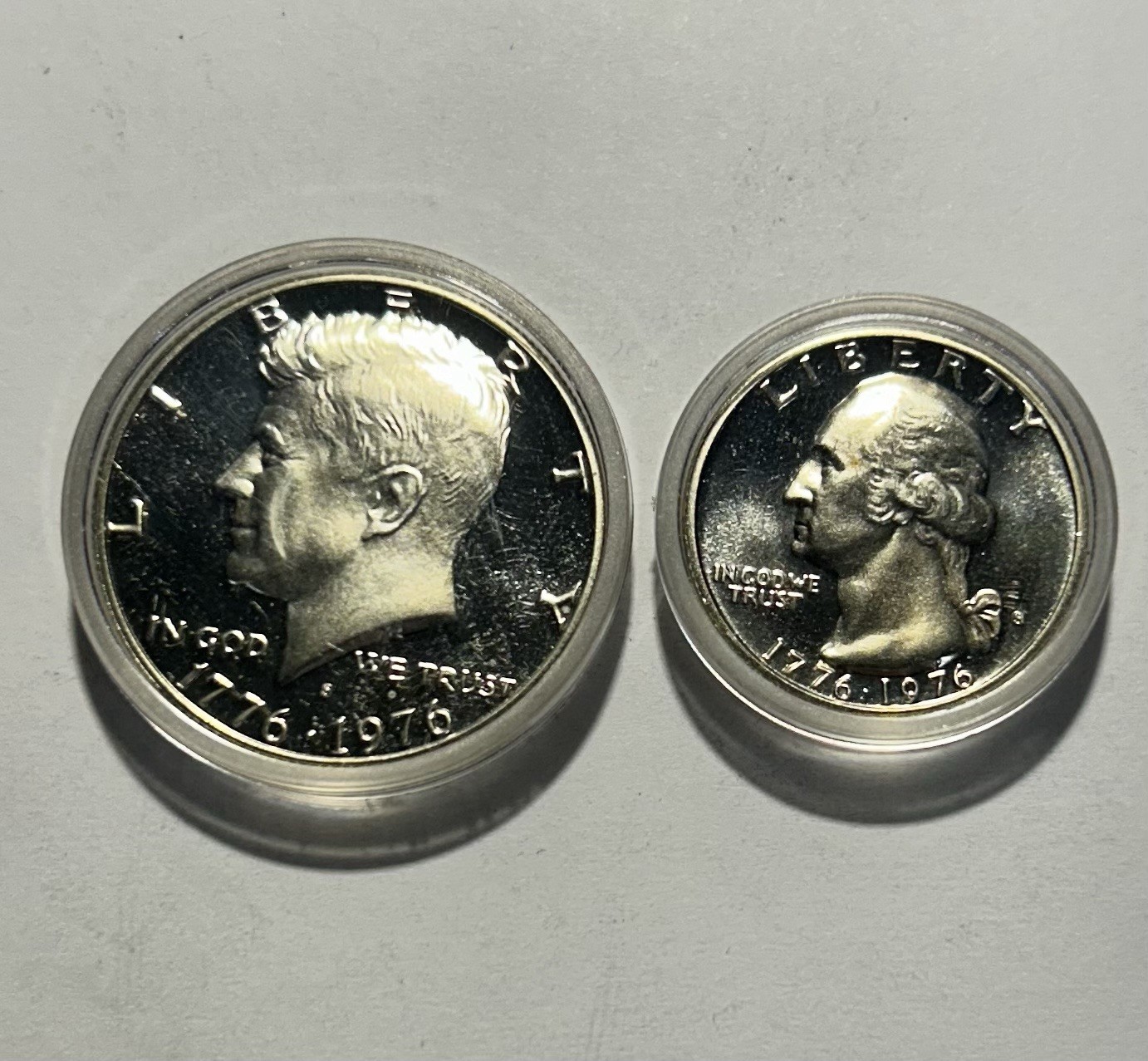 Silver Bicentennial Kennedy Half And Washington Quarter 40% Silver