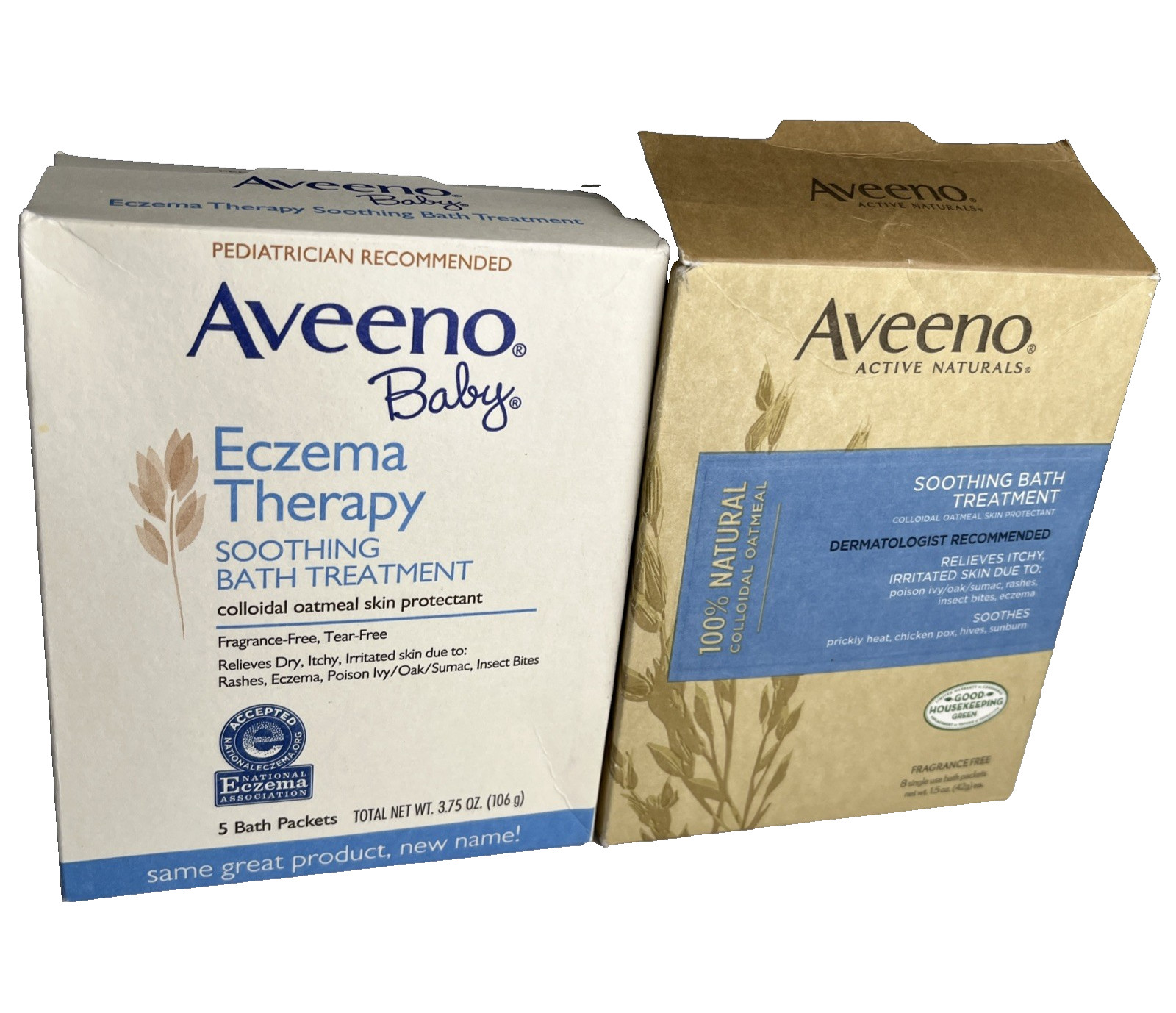 2 Boxes Aveeno Eczema Bath Treatment Colloidal Oatmeal Soothing Expired* READ