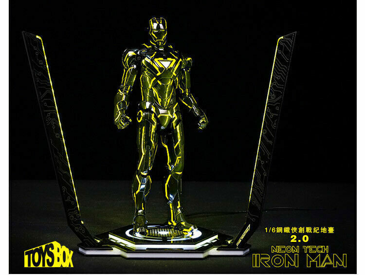 1/6 TOYS BOX Iron Man neon tech 2.0 Figure Display  platform War machine Model