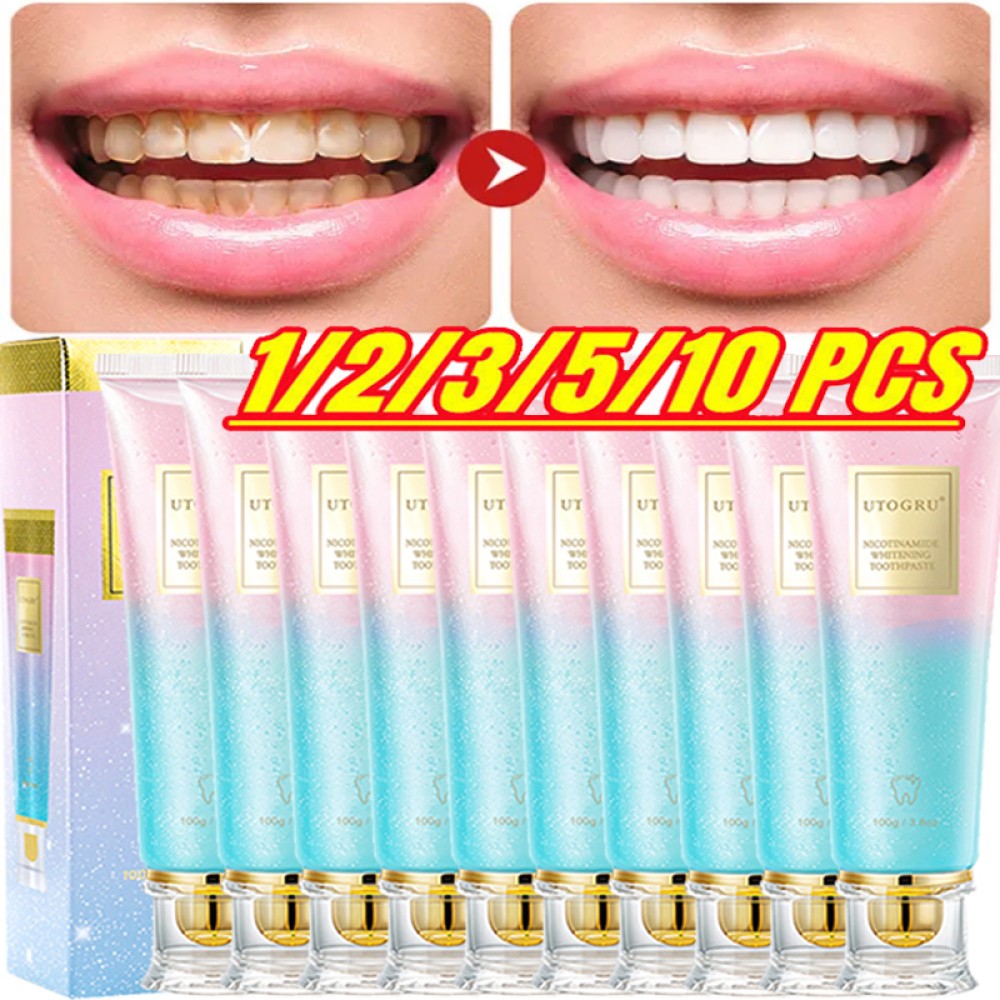 1-10PCS Niacinamide Whitening Toothpaste - Proven Stain Removal & Fresh Breath
