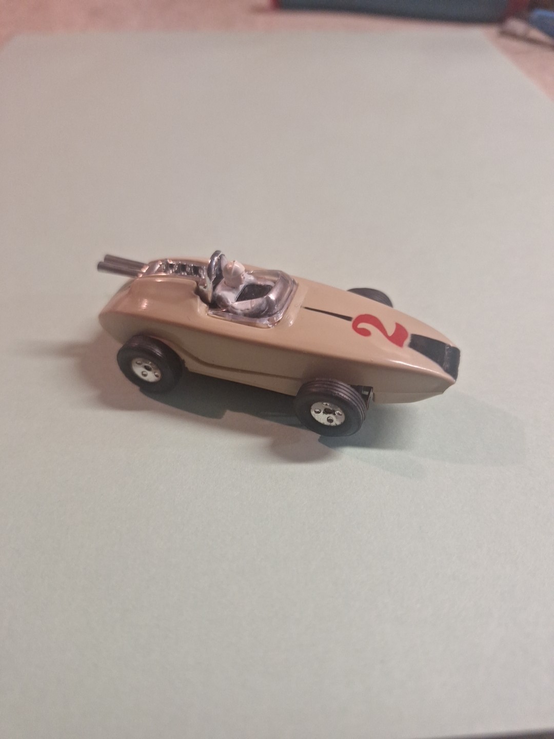 Vintage Aurora T-Jet Tan #2 Gran Prix Racer #1361 with New Tires