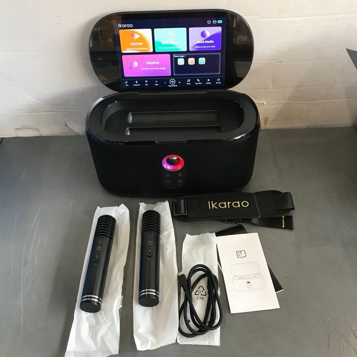 New!! Open box. Ikarao Shell S1 Smart Portable Karaoke Machine - Black