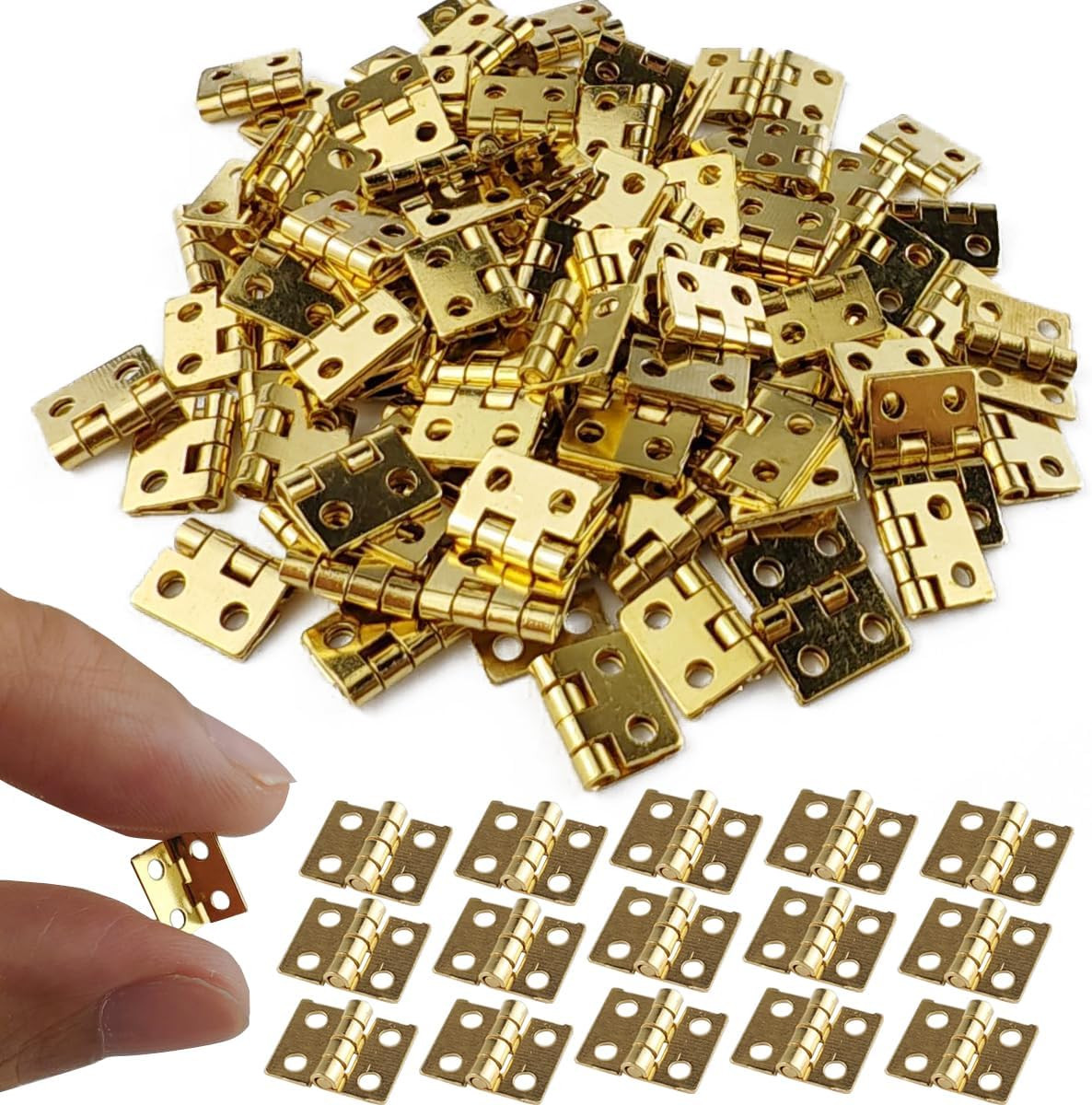 100PCS Mini Hinges Pure Copper Cabinet Drawer Butt Hinges Connectors Miniature F