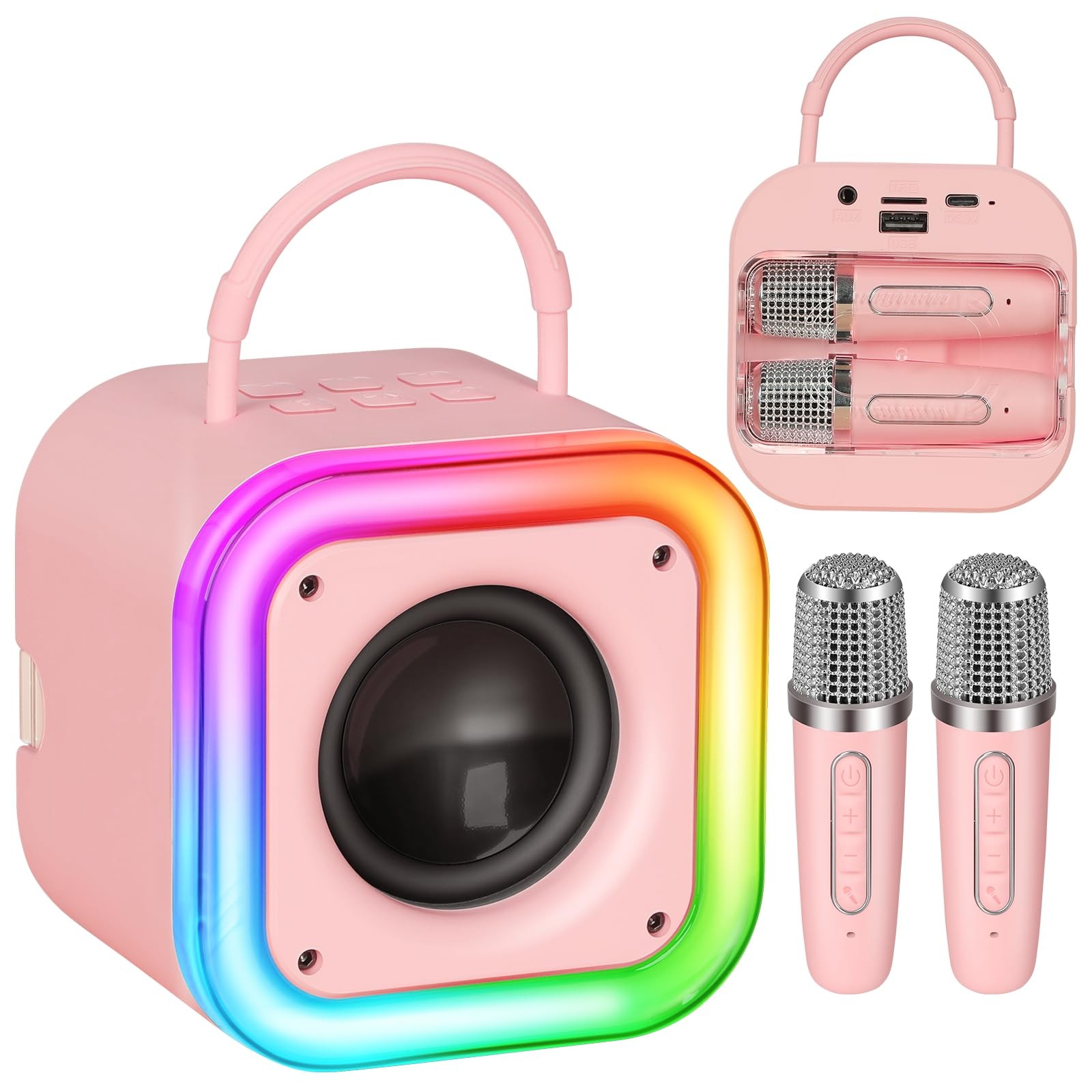 Mini Karaoke Machine for Kids, Girl Toys Gifts, Kids Karaoke Wireless Microph...