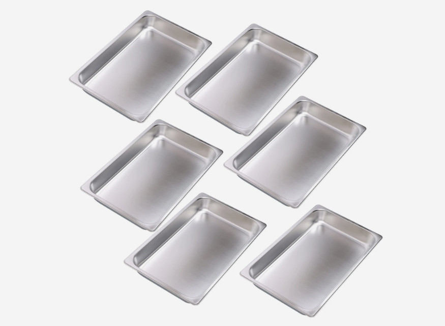 6 Pack 2.5" Deep Stainless Steel Steam Table Pans Hotel Food Prep Pan Full Size