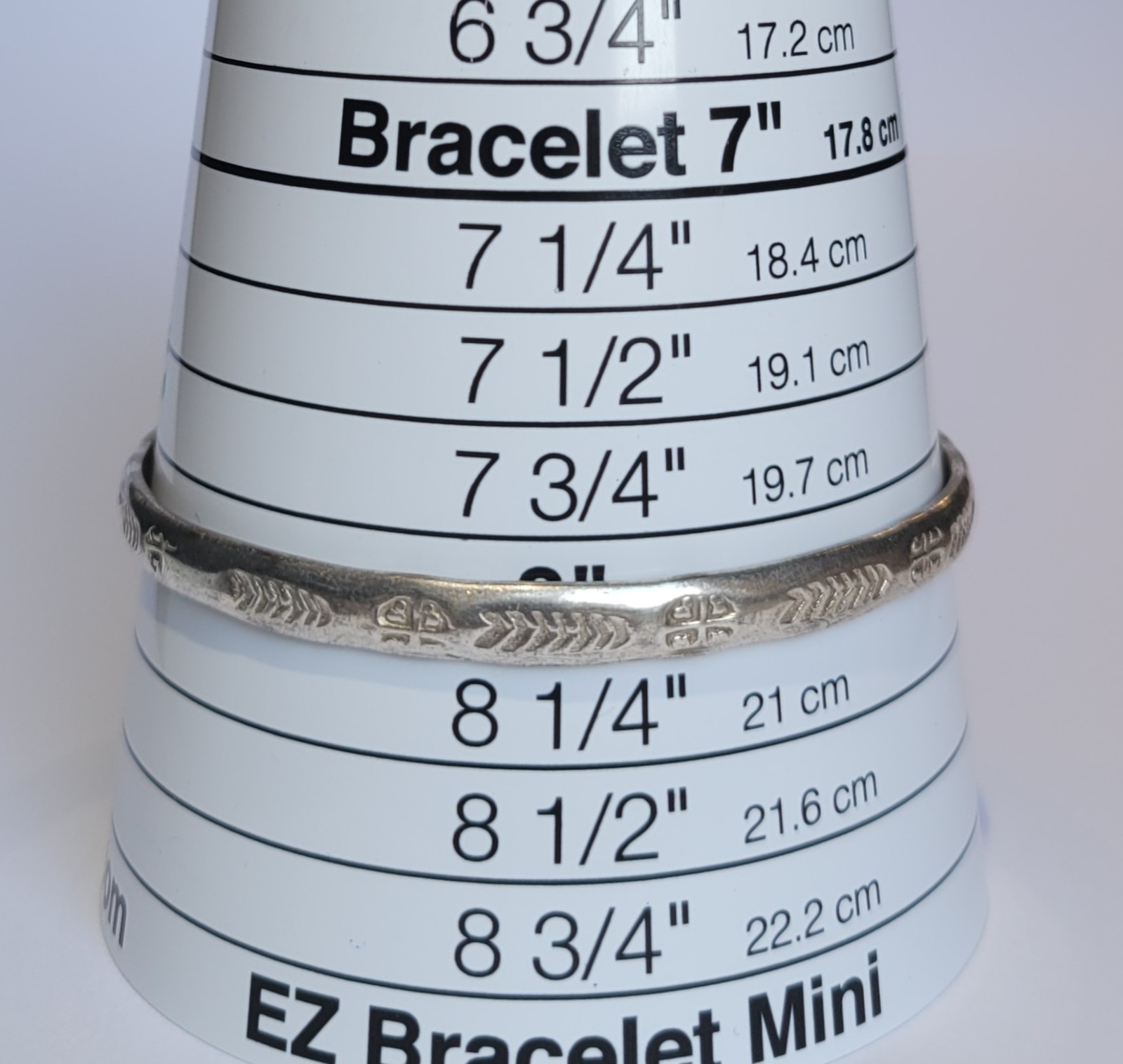 Taxco Mexico Alpaca Silver Hand Stamped Southwest Symbols 8in Bracelet Vintage