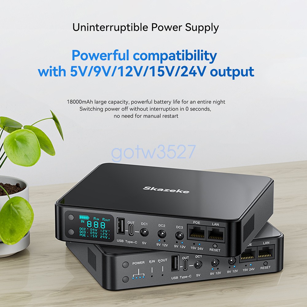 18000mAh UPS Battery Backup Mini Uninterruptible Power Supply for Camera Routers