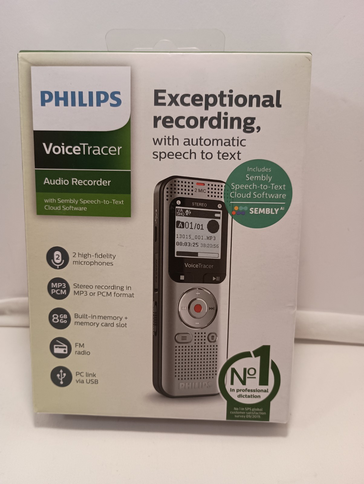 Phillips Voice Recorder Voice Tracker Automatic Speak To Text DVT2015