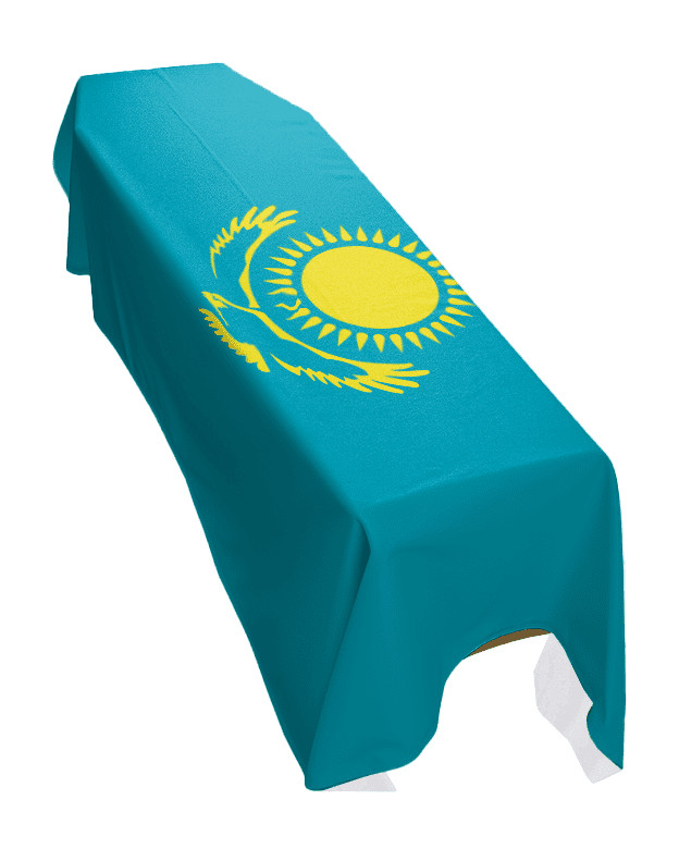 Kazakhstan Coffin Drape Flag - Premium Quality and Made To Order in the UK