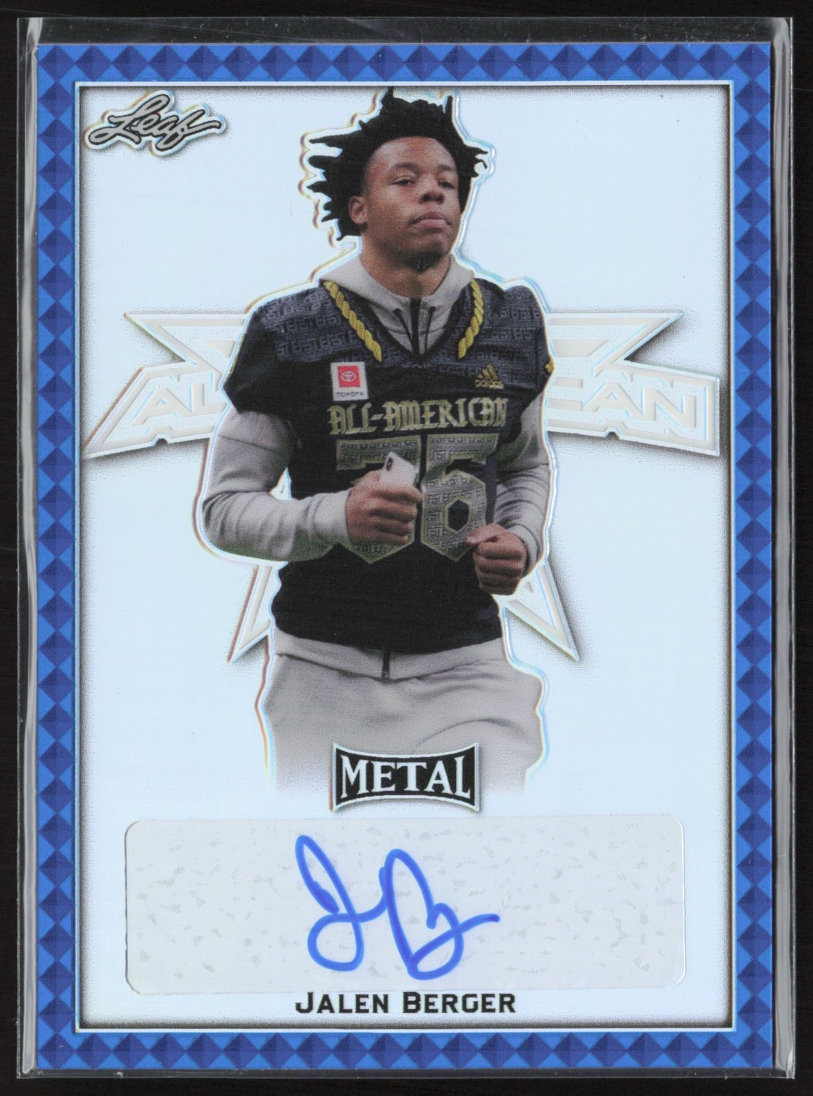 2020 Leaf Metal All American Jalen Berger Auto AAB Etch Blue /25 #BA-JB2