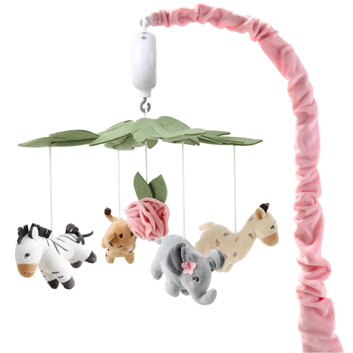 Crib Mobile for Girls - Soft Pink Musical Baby Crib Mobile with 12 Lullabies,...
