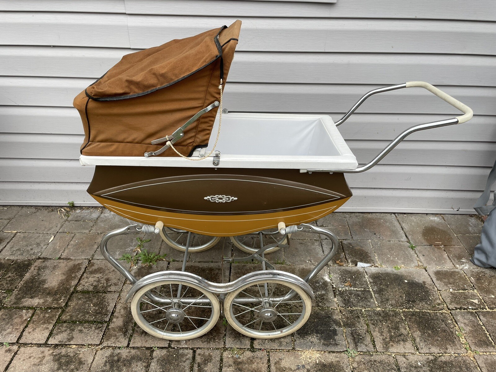 Vintage Light Brown Bilt Rite Park Avenue Pram Carriage Buggy Stroller 1950’s
