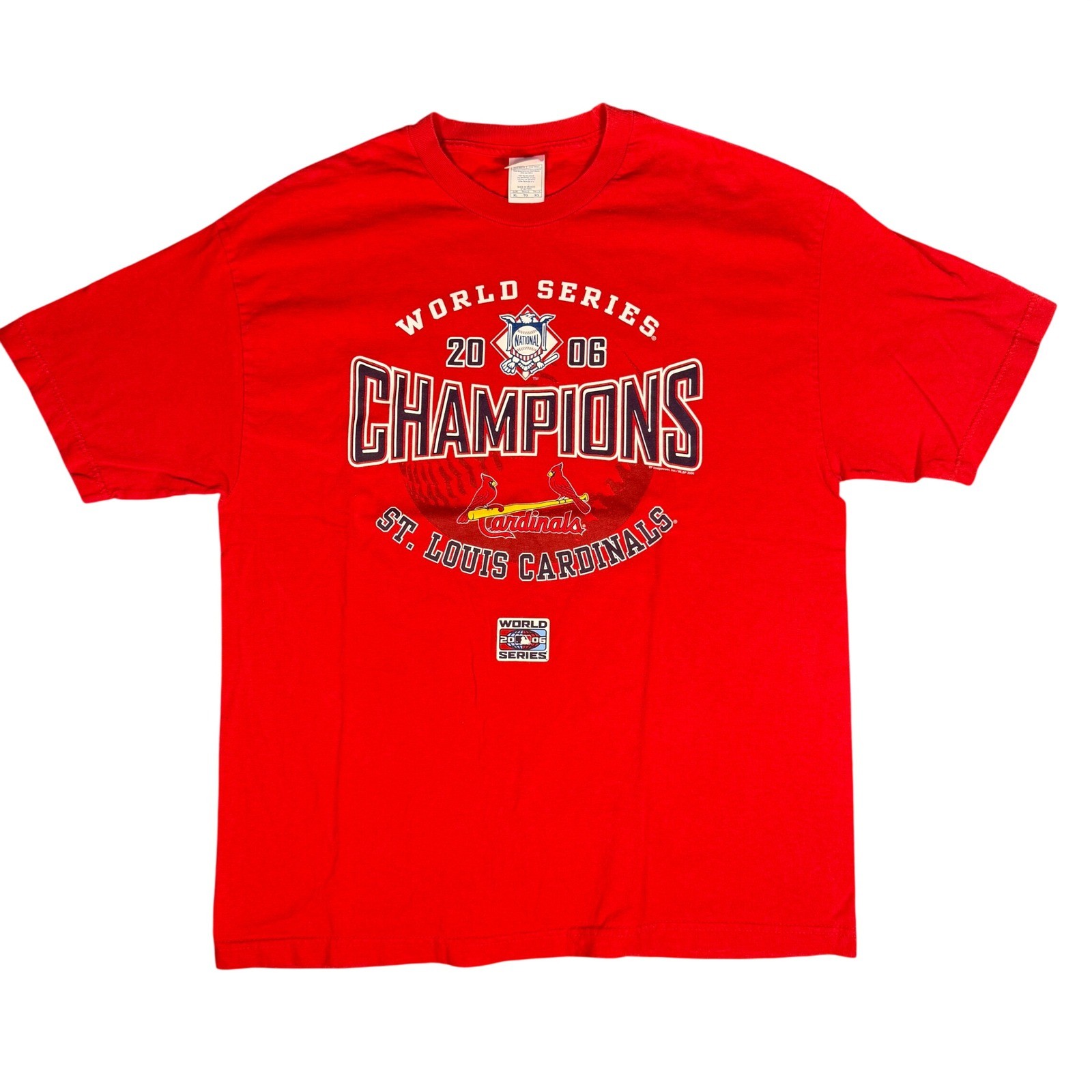 St Louis Cardinals 2006 World Series Champions Red T-Shirt Mens XL AAA MLB