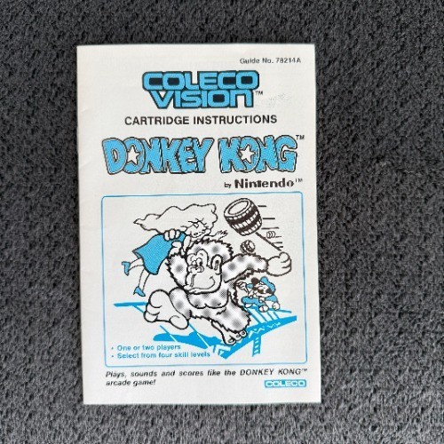Coleco Vision Manual Only Donkey Kong Guide No. 78214A Read