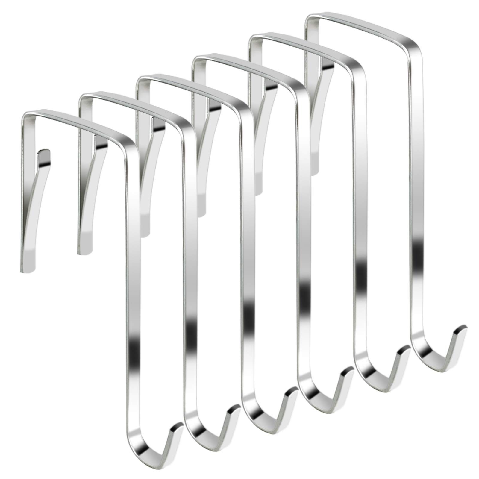 10Pcs Over The Door Hooks, Metal Hanger Z Sturdy Silver 