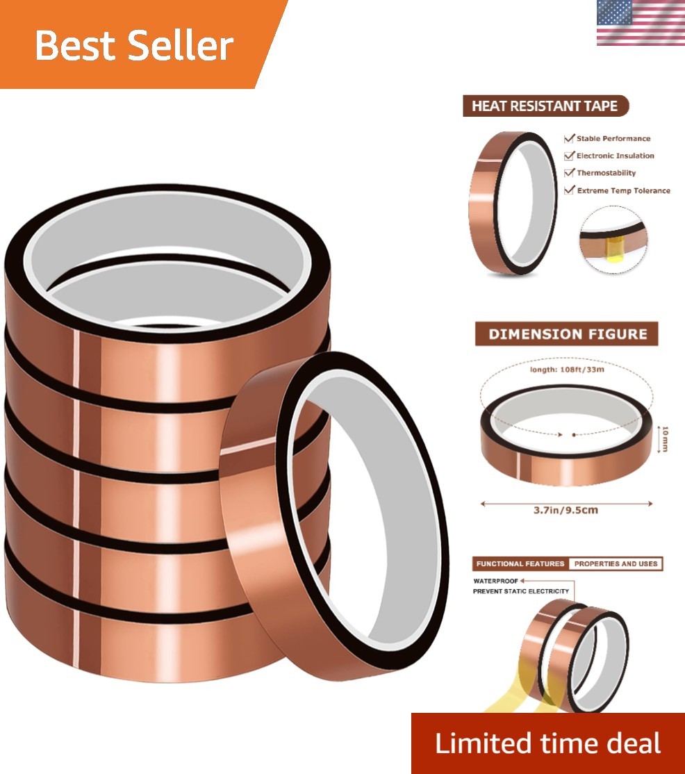 Versatile Heat Resistant Tape for Sublimation - 10mm x 33m, Pi Film Material