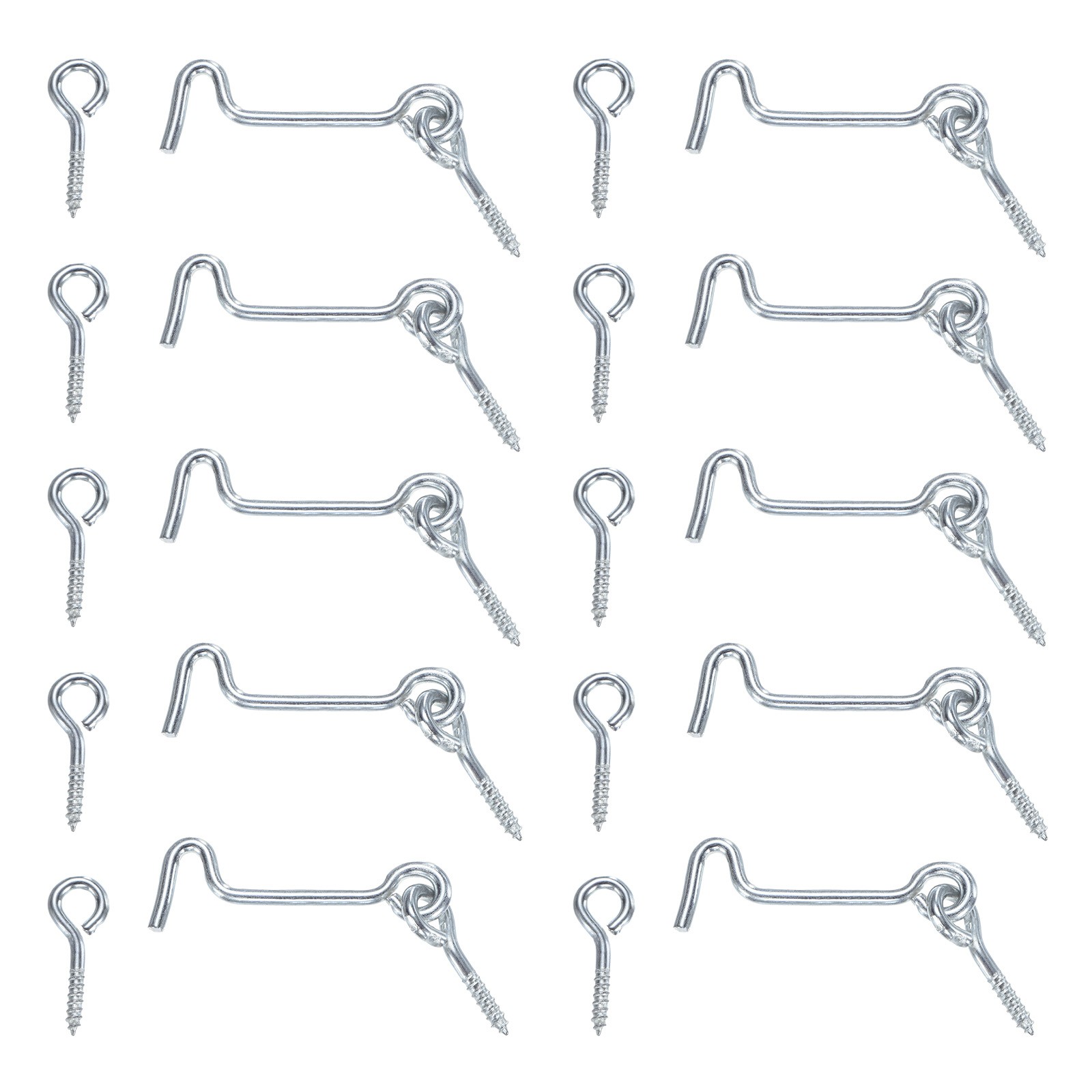 10 Pack Hook and Eye Latch for Door 2 Inch Stainless Steel Door Lock Silver