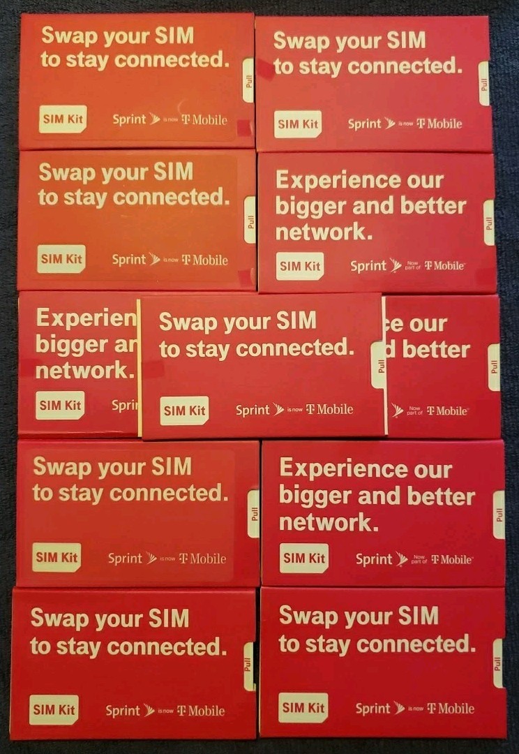 11 PACK Sprint / T-Mobile SIM Kit - Nano