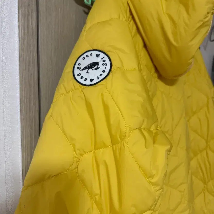 Yellow Quilted Padded Long Jacket