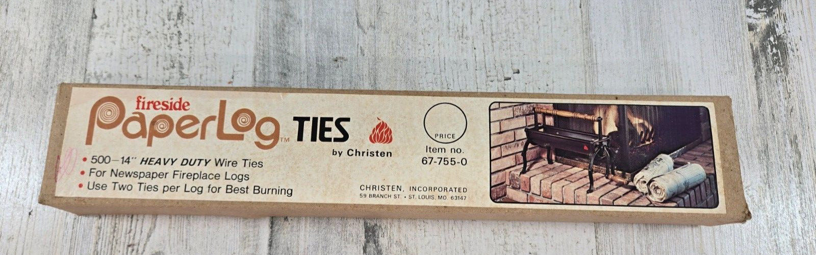 Fireside Paper Log Ties By Christen Vintage Fireplace Accessory
