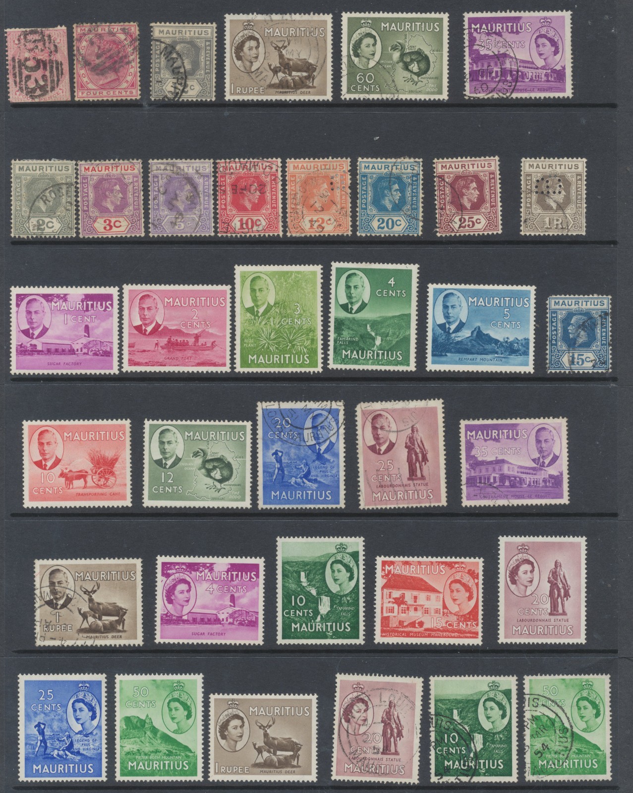 Mauritius Stamps 1863-1953 SG62;105;188/9;252/3;255/60;276/85;287;295;297/303