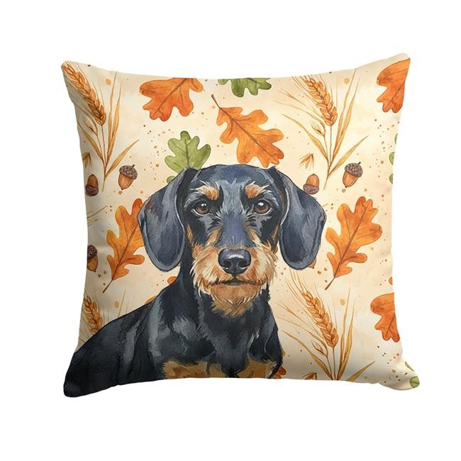 Carolines Treasures WDK7801PW1414 14 x 14 in. Wirehaired Black & Tan Dachshun...