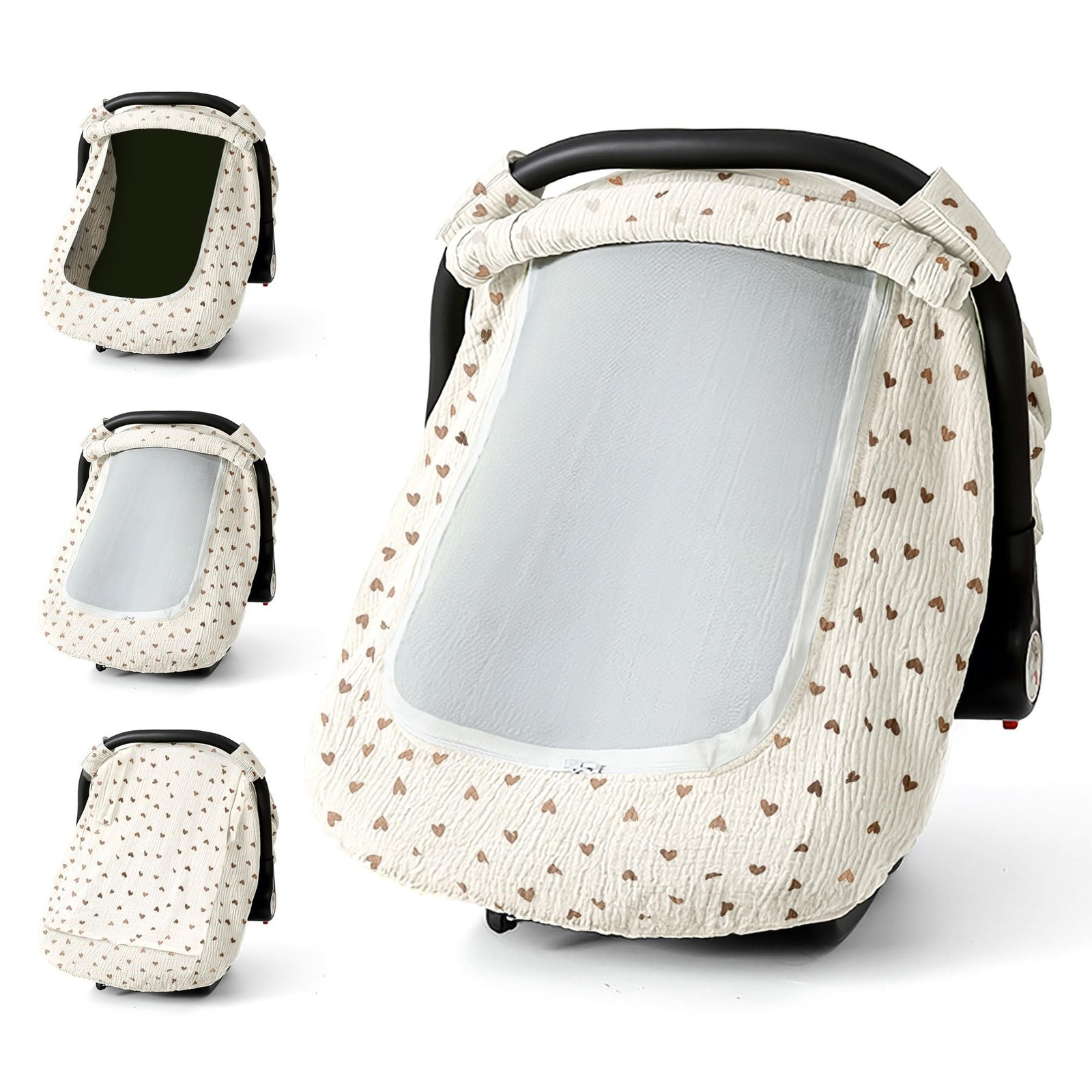 Muslin Cotton Car Seat Cover Baby, Universal Fit Carseat Cover for Baby, Infa...