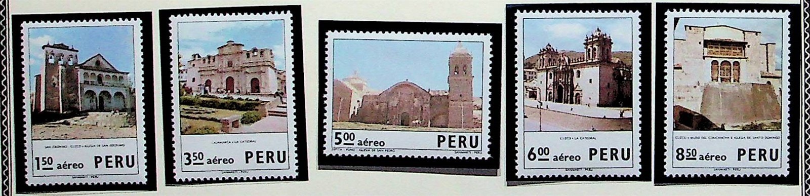 PERU Sc C395-99 NH ISSUE OF 1974 - HISTORICAL PLACES - (RM26)