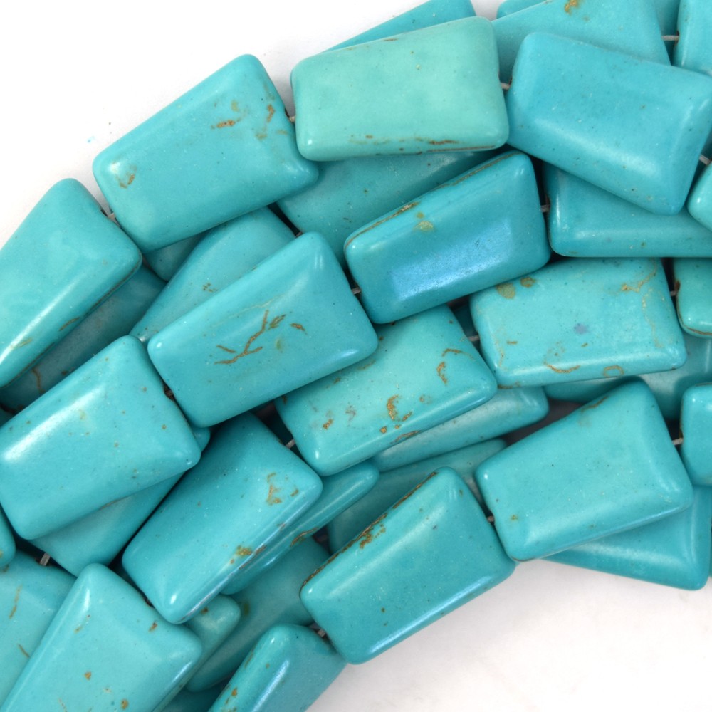 25mm blue turquoise ladder beads 16" strand