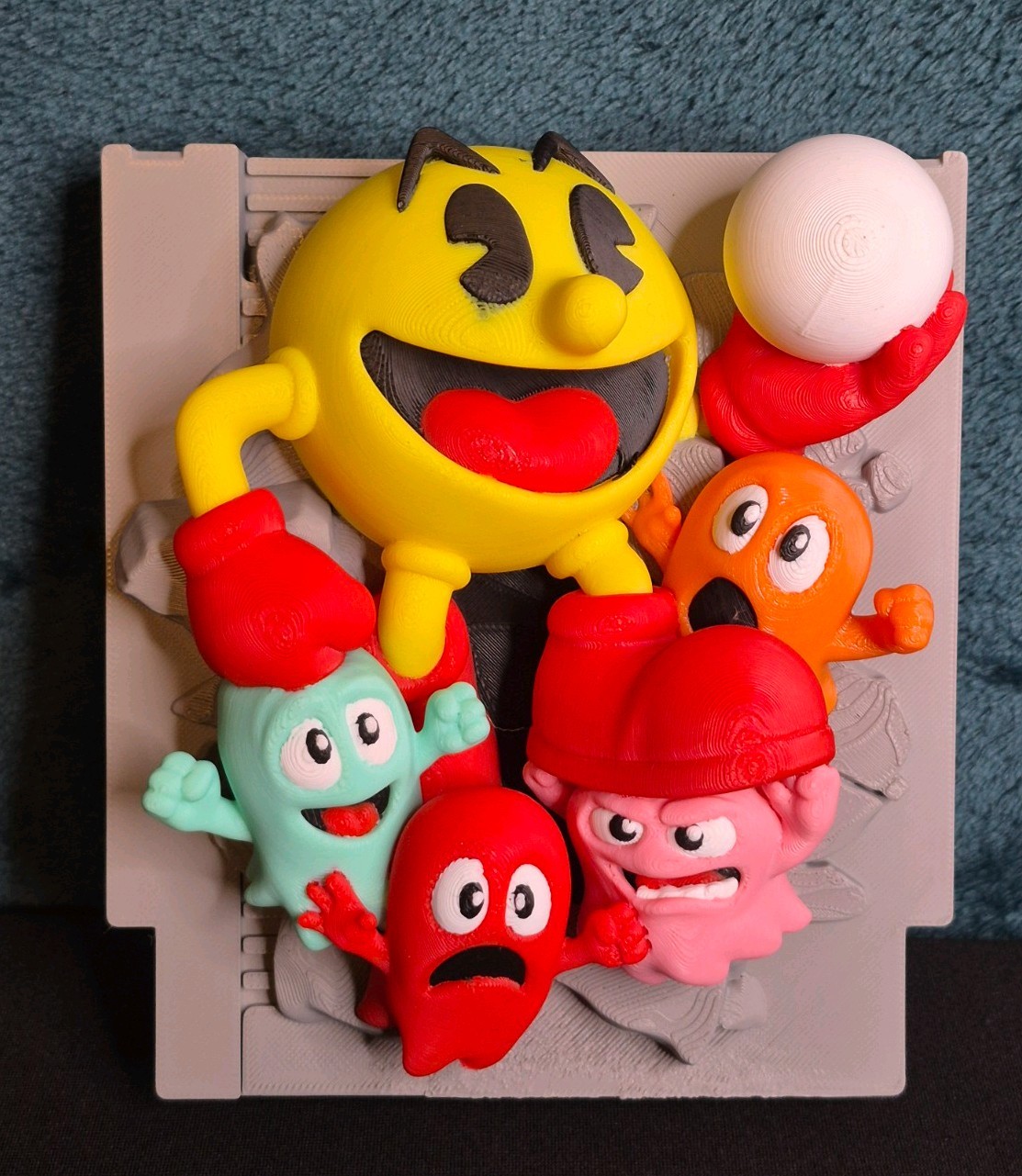 Pac-Man Ghost Gang Nintendo Cartridge Wall Display 3D Printed 7"x6"