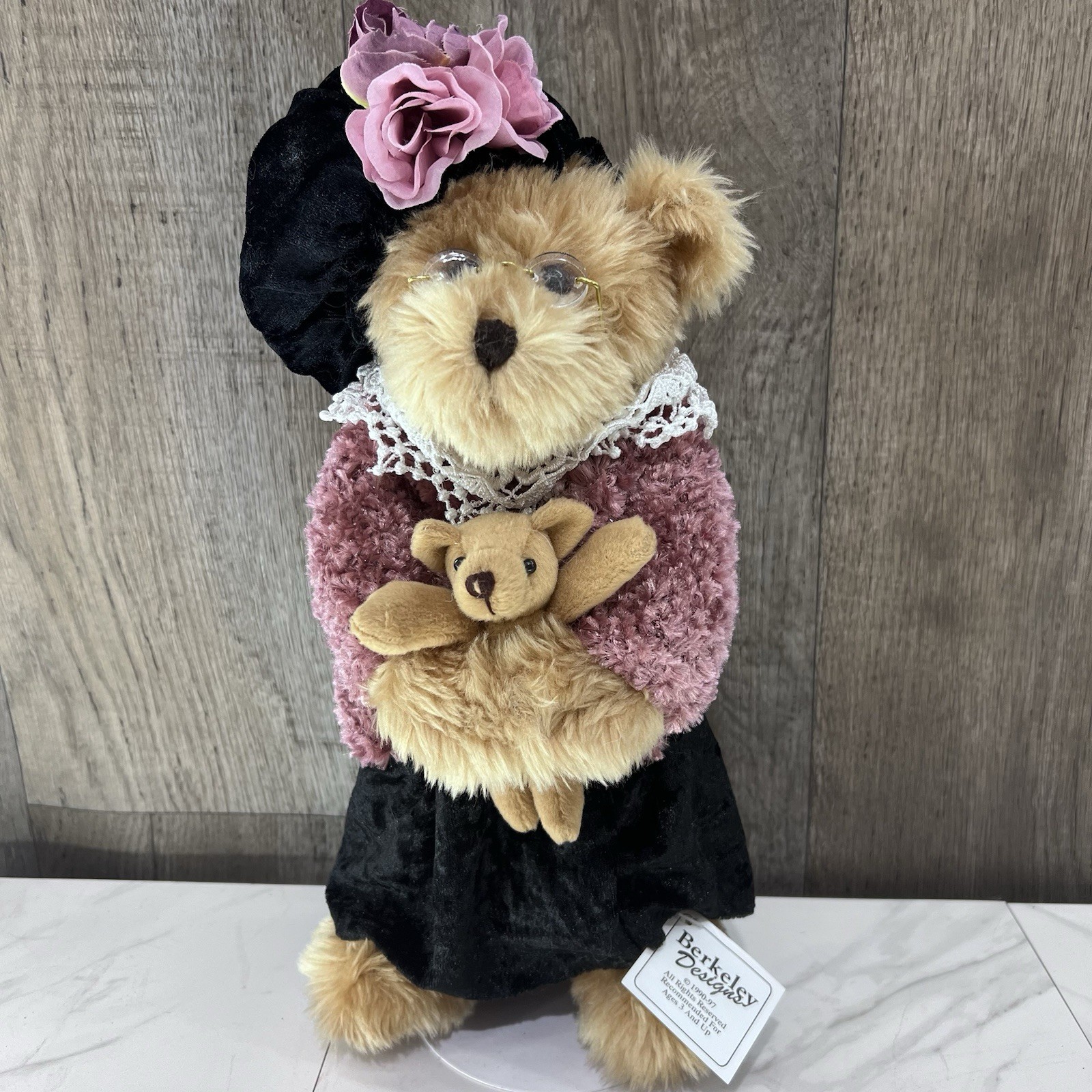 Vtg NWT Bear On Stand Jointed Eye Glasses Berkley Designs 14”