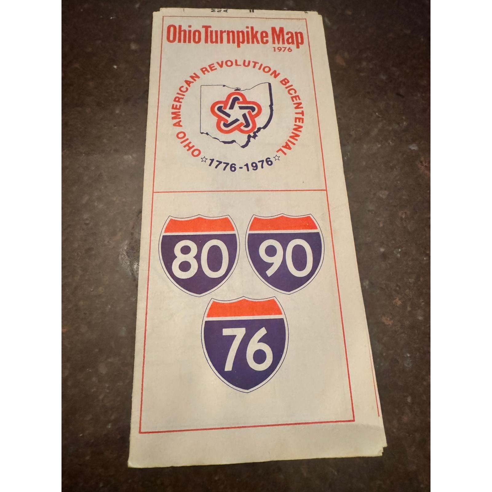 1977 Ohio Turnpike Vintage Road Map and Guide