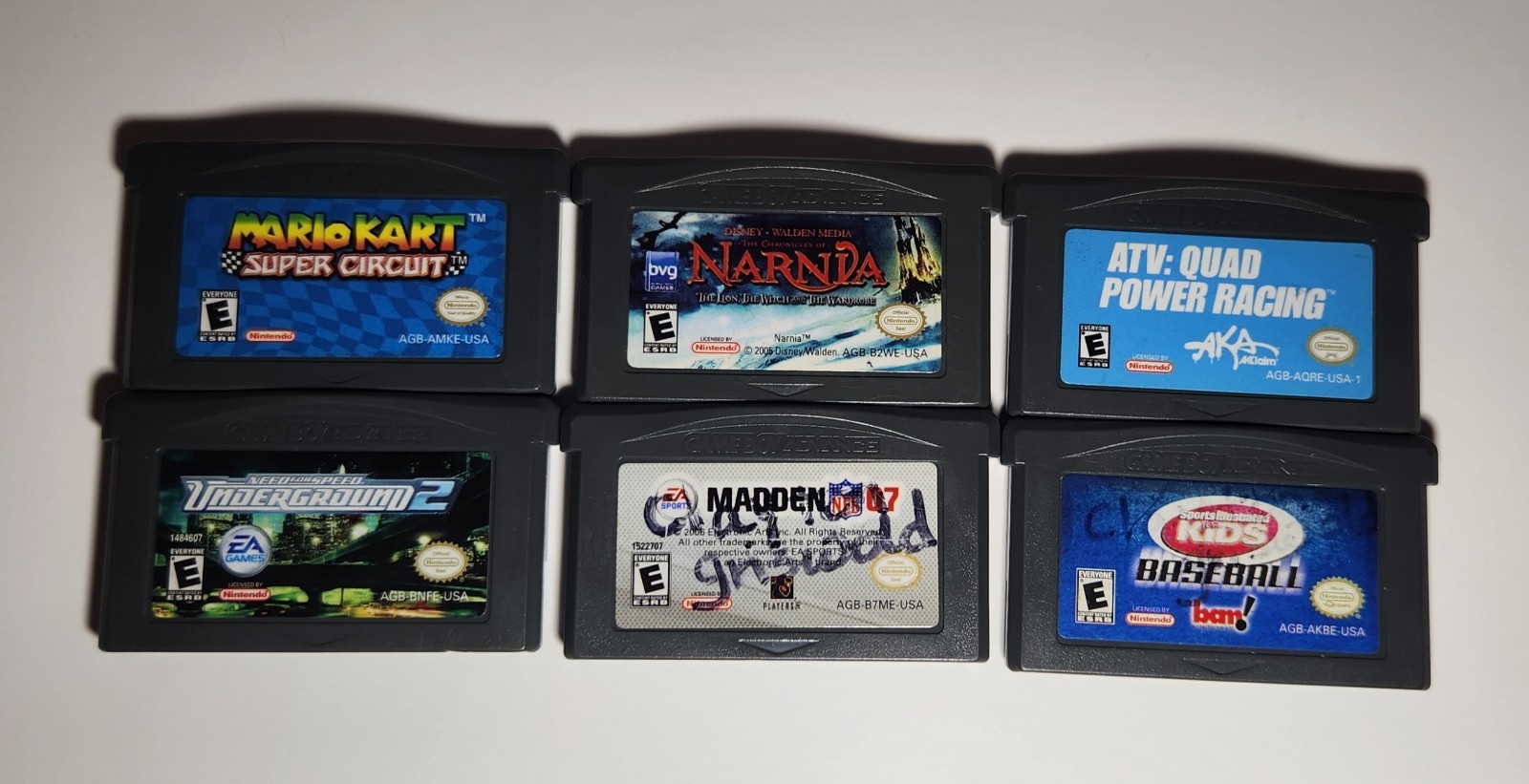 Lot of 6 Nintendo GBA Games Mario Kart, Madden, Narnia & More. Cleaned & Tested!
