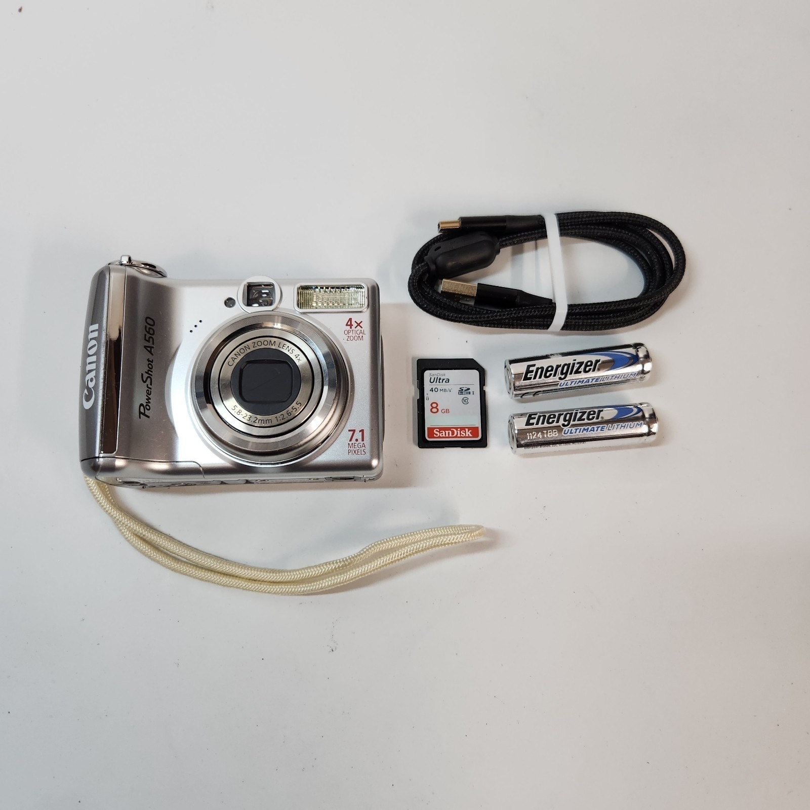 Canon Digital Camera PowerShot A560 7.1MP Condition Bundle Tested A+