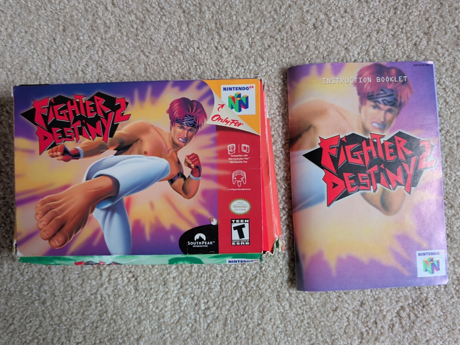 Fighter Destiny 2 (Nintendo 64, 2000) Box And Manual