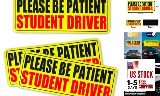 3pcs Student Drive Magnet for Car, Please Be Patient New Drivers Student Driver