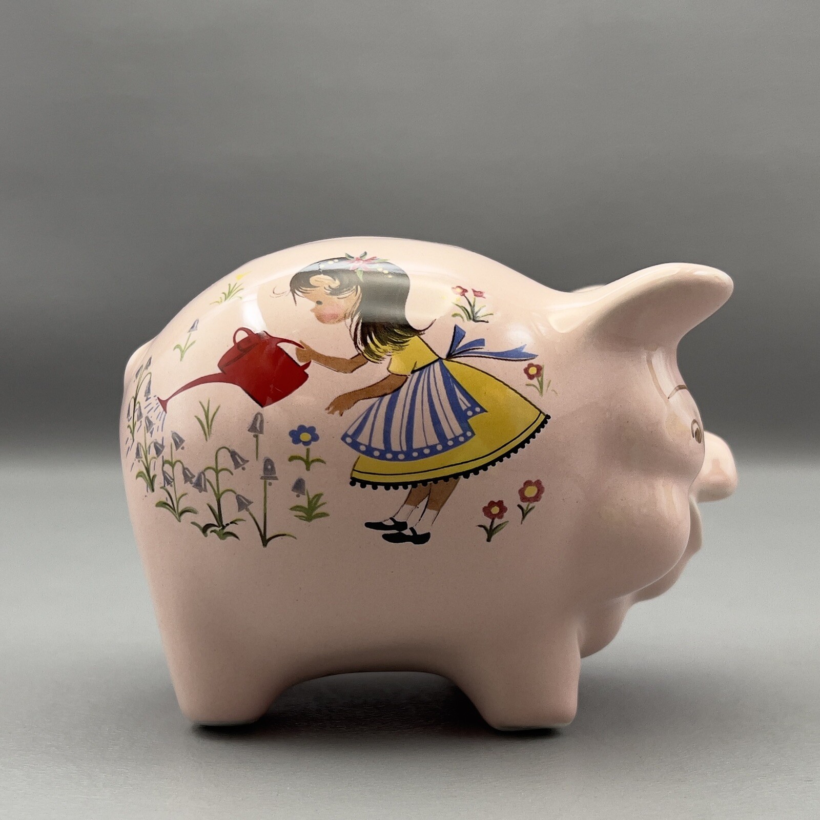 James Kent Old Foley Pink Piggy Bank Made England Girl & Boy Children Pig