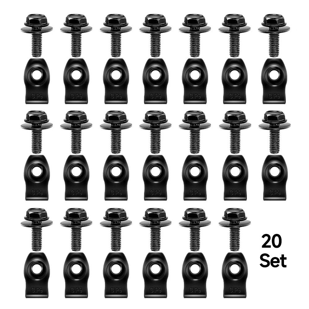 U-Clip Nuts and Bolts Set 40 PCS, Metal Speed Fastener Clips w/ Mounting💎
