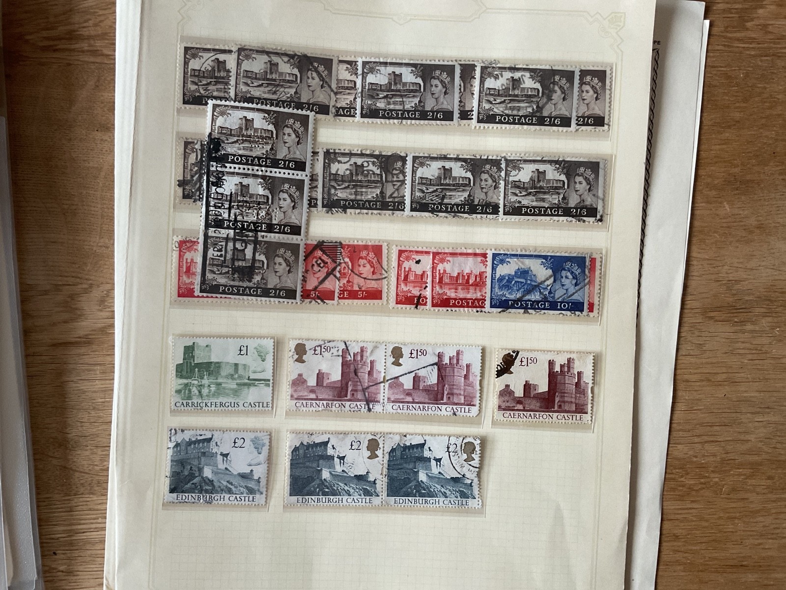 Great Britain  stamps on 5 pages B3202