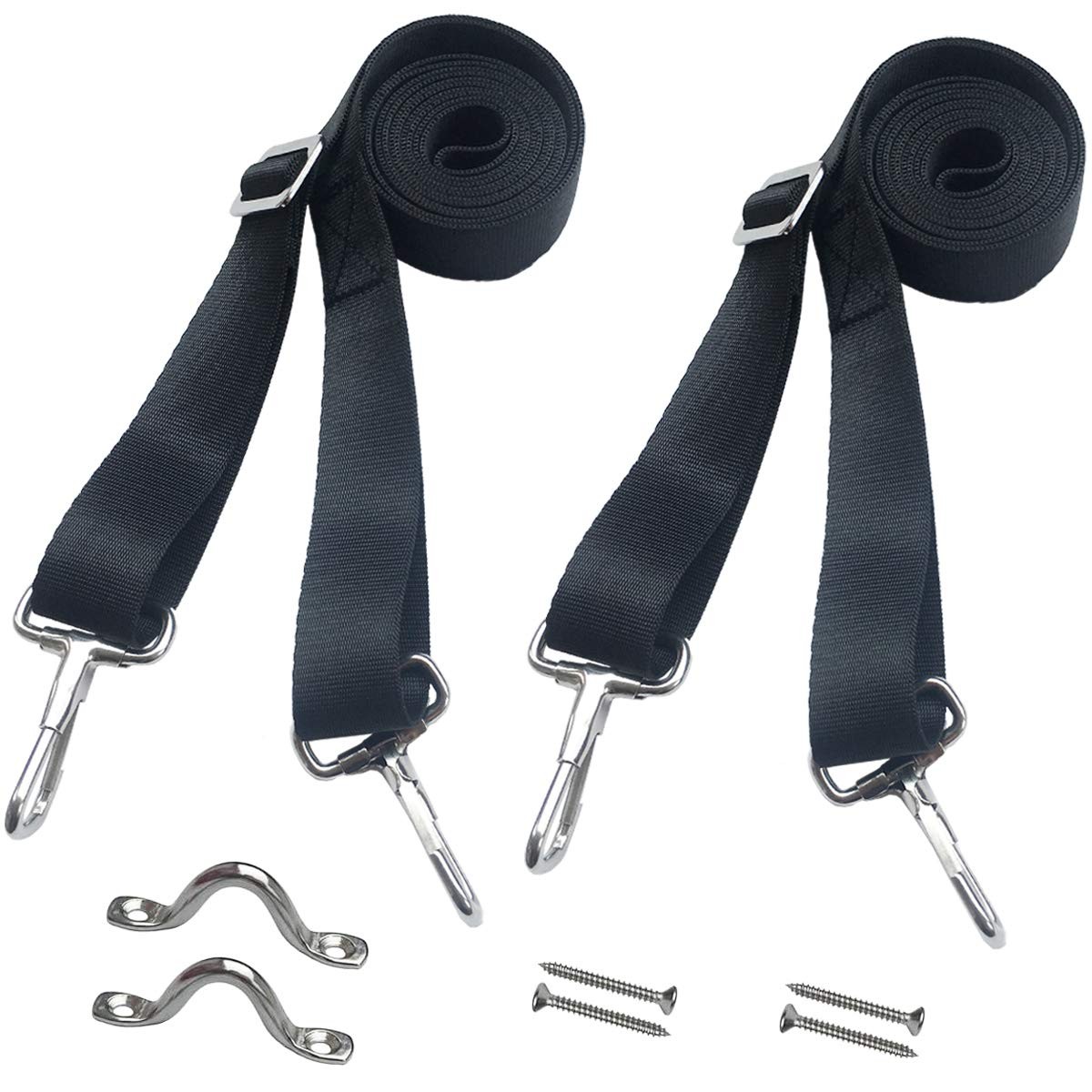 Vtete 2 Pcs Adjustable Bimini Boat Top 2 End Hooks (No Need Sewn), black 