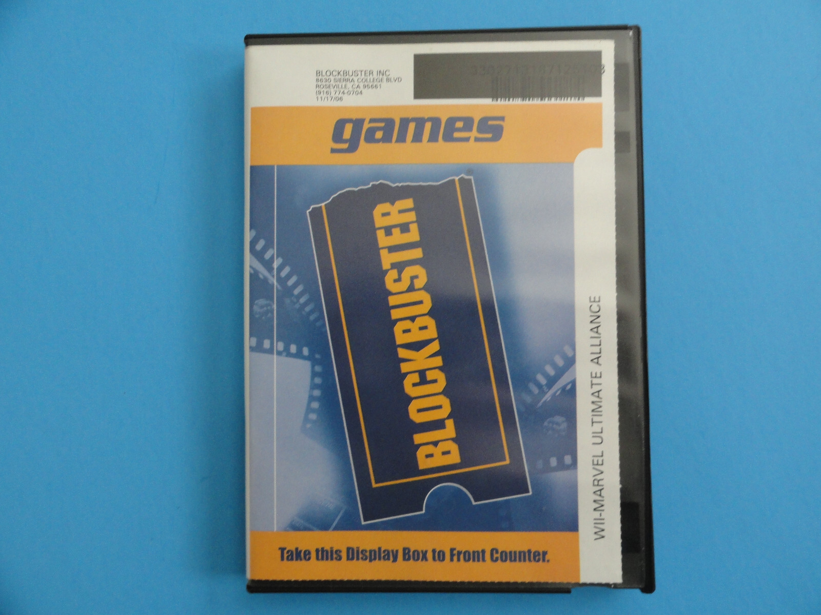 WII MARVEL ULTIMATE ALLIANCE - BLOCKBUSTER VIDEO RENTAL CASE W/INSTRUCTIONS