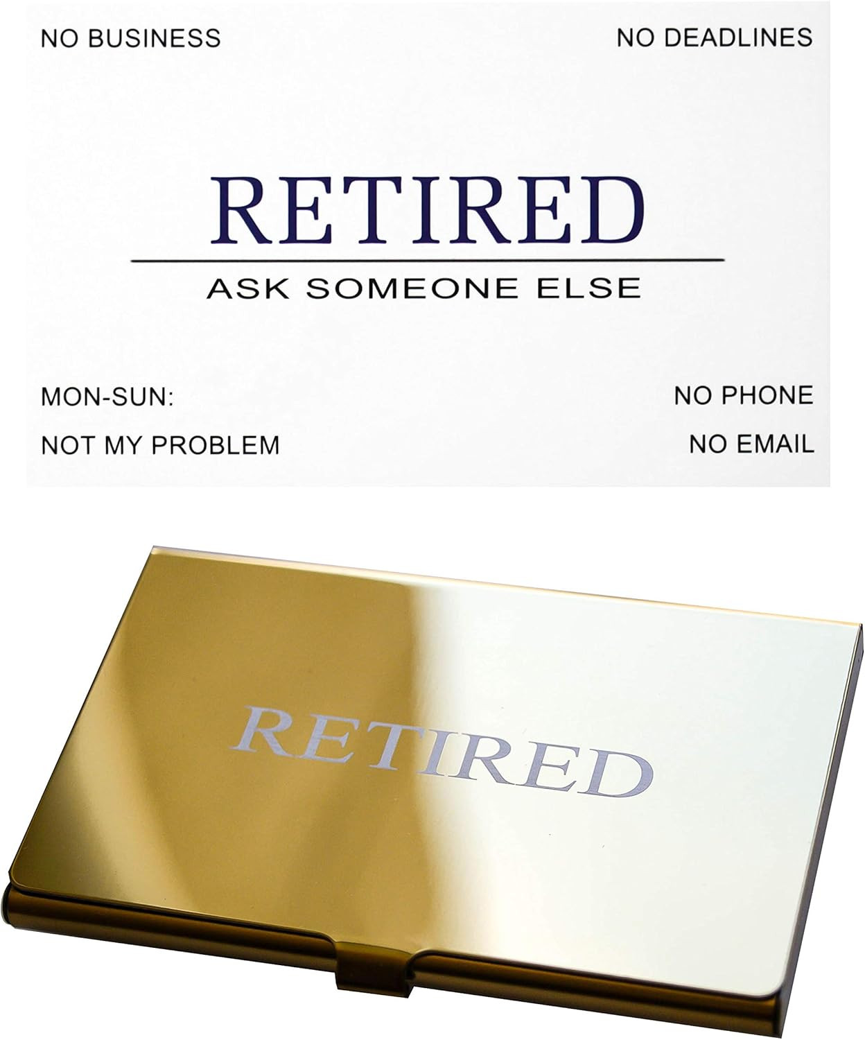 RXBC2011 Retired Business Cards Funny Retirement Gift (Pack of 50 White Cards/Wi
