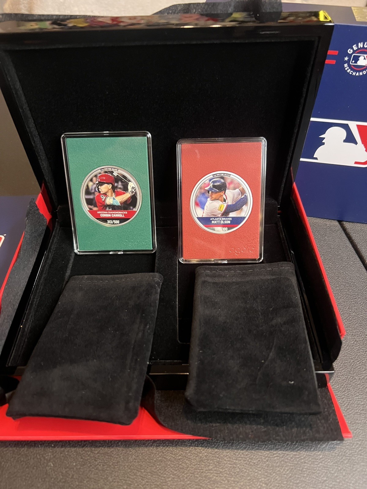 2024 Agoro TWO 1 oz 999 Silver MLB Trading Matt Olson /100 Corbin Carroll /500