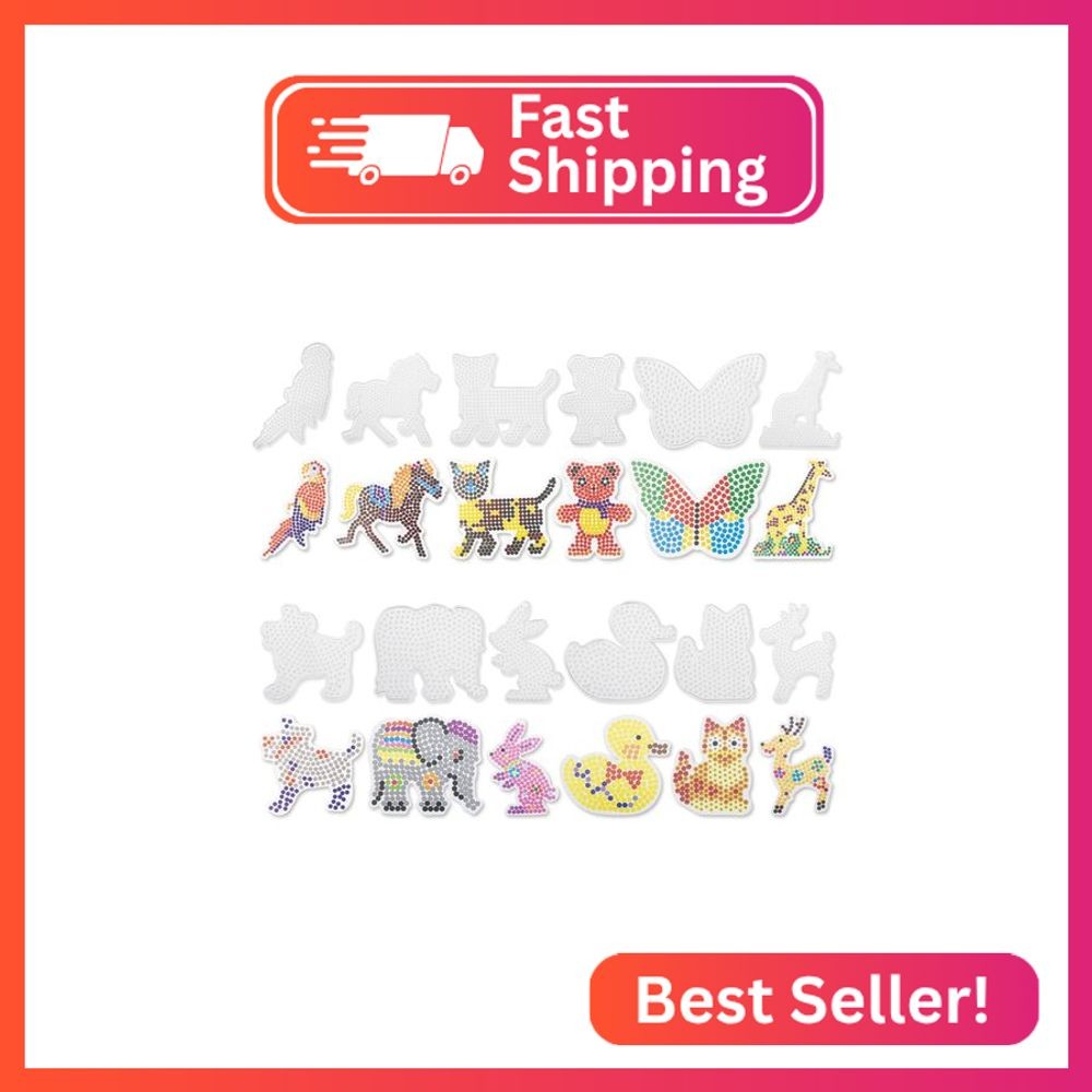 12 PCS 5mm Fuse Beads Boards Animal Shape Clear Plastic Fuse Beads Pegboards for