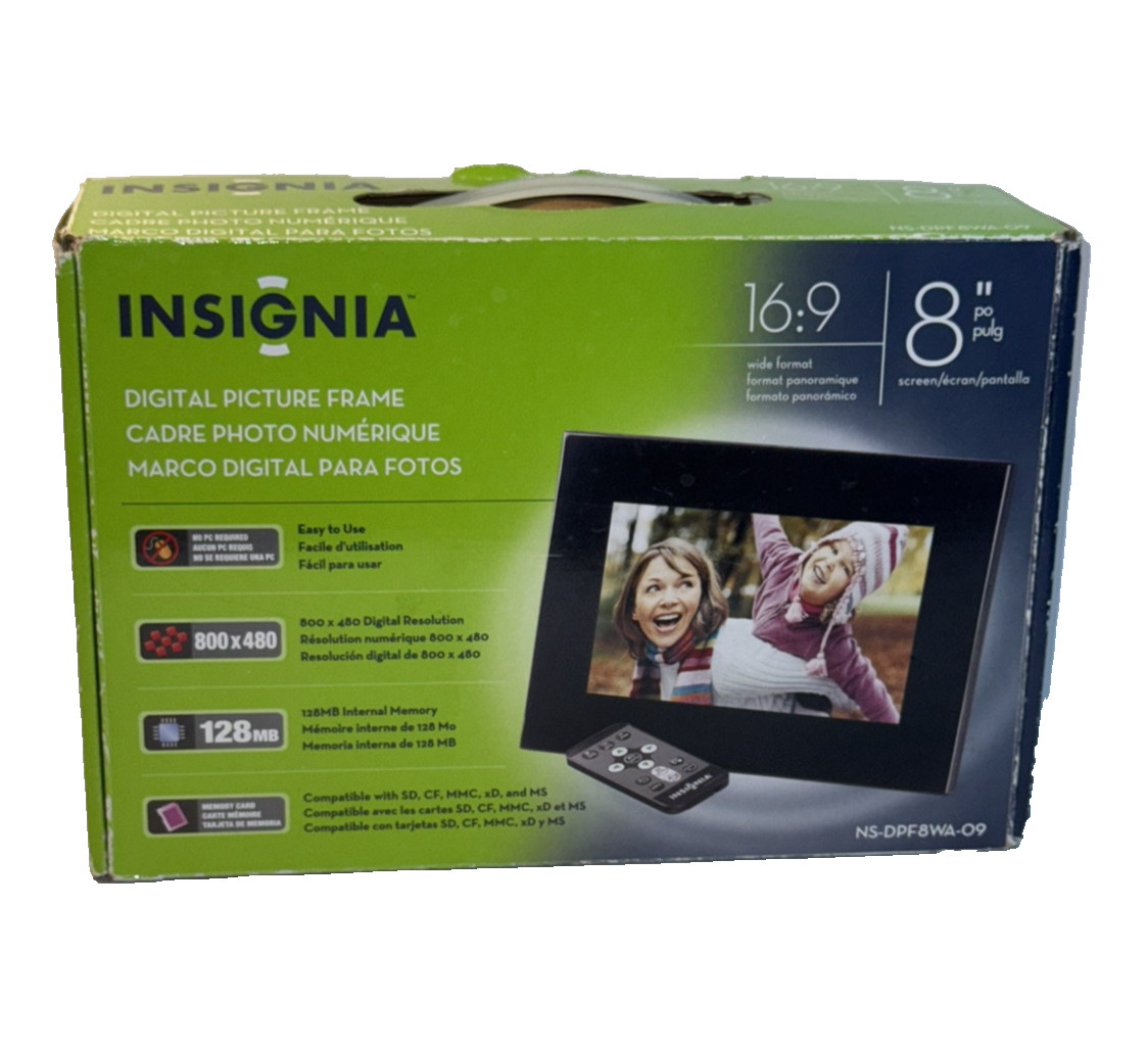 Insignia 8" Digital Photo Frame 128MB Memory w/ Remote