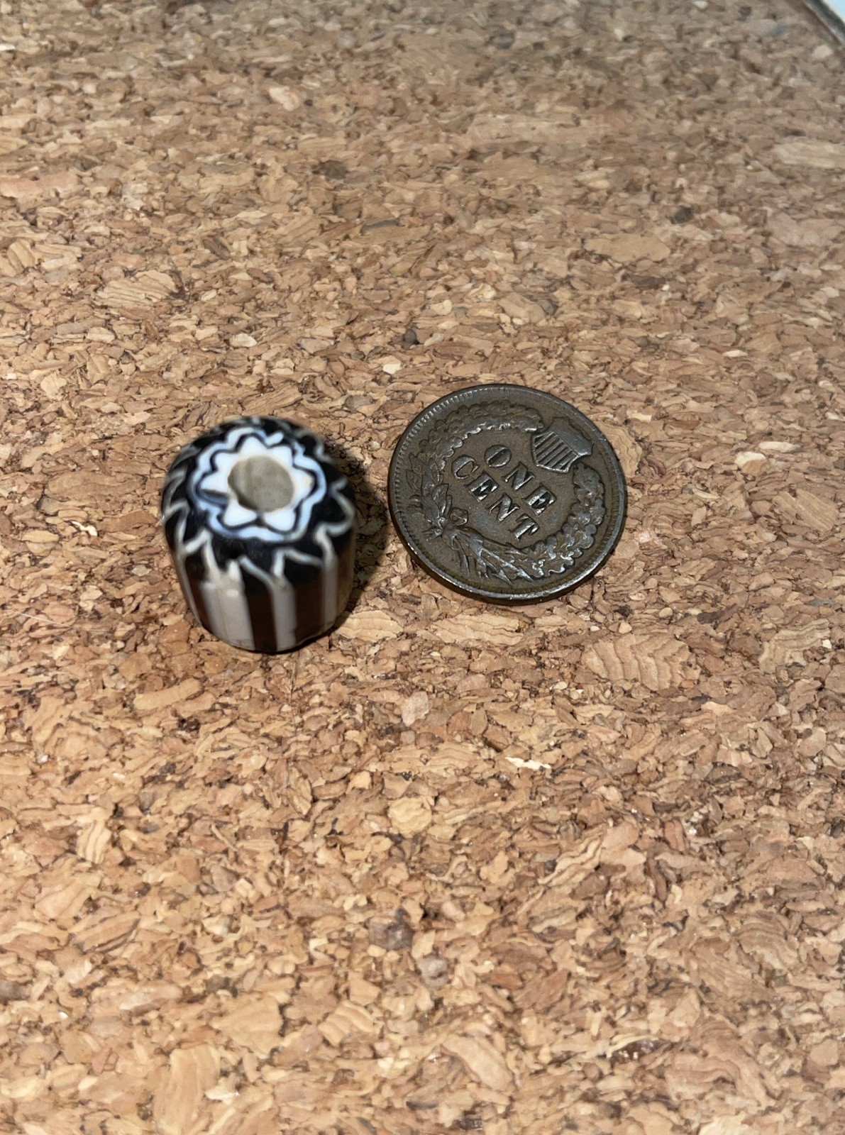 Worn Antique Venetian Ground 6-Layer Chevron Bead – Authentic Trade Example