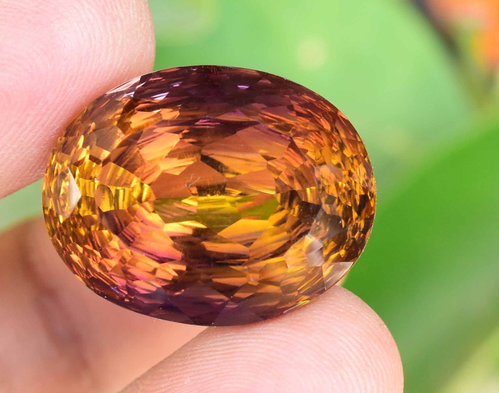 Flawless Natural Bi-Color Ametrine 33.35Ct Oval Cut Certified Untreated Gemstone